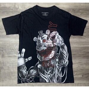 Five Nights At Freddy's FNAF Jumbo Print T-Shirt Size Small Black Freddy Print